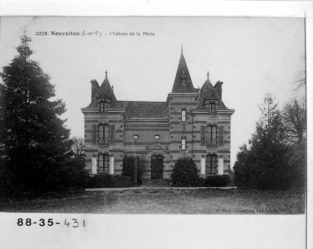 Carte postale ancienne, 1er quart 20e siècle ; Château de La Porte (2e moitié 19e siècle)