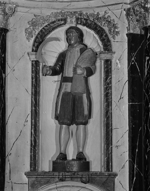 Statue (petite nature, d'applique) : saint Isidore