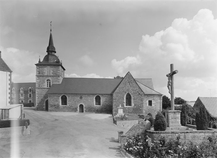 Église Saint-Samson, élévation sud : vue générale prise du sud