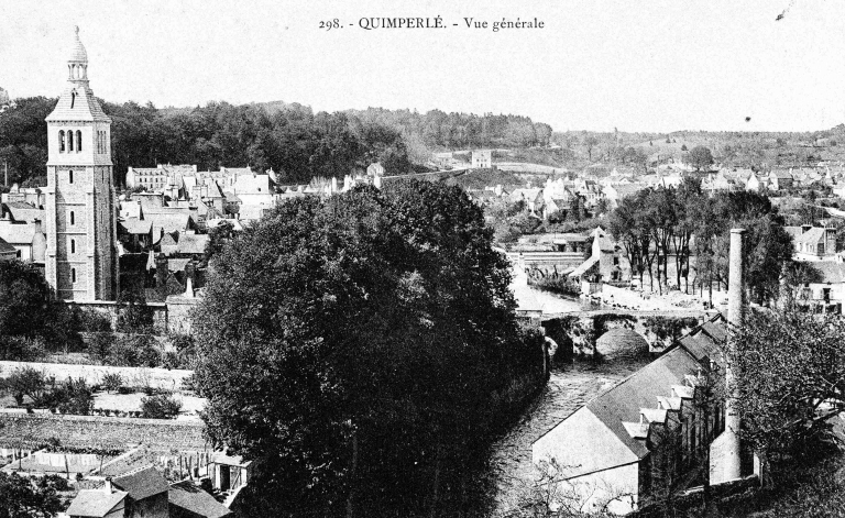 Les bords de l'Ellé, le quartier Lovignon et l'ancien abattoir, vers 1900