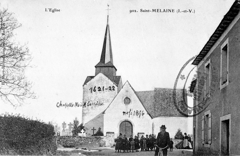 Elévation Ouest : vue générale (Carte postale ancienne, AD35 : 6Fi)