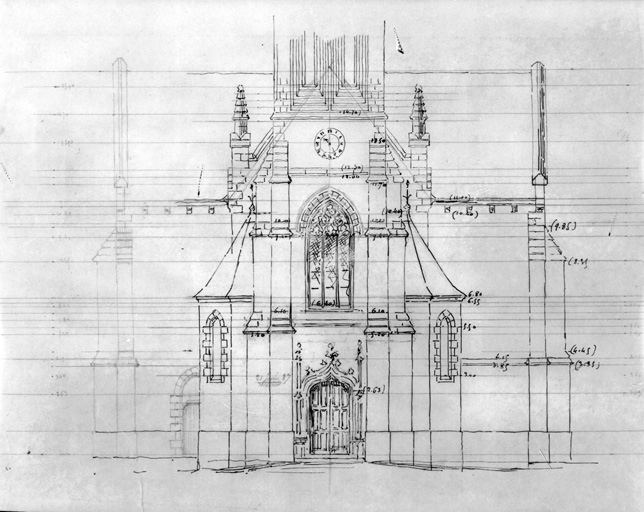 Elévation de la façade principale ouest.