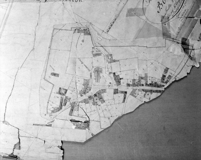 Extrait de la section B du cadastre napoléonien de 1836 : le bourg.