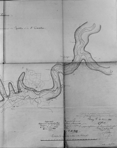 Partie comprise entre le réservoir de Bosméléac et le ruisseau du Guernay, 1844