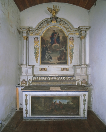 Ensemble de l'autel du Rosaire (autel, retable, 2 gradins)