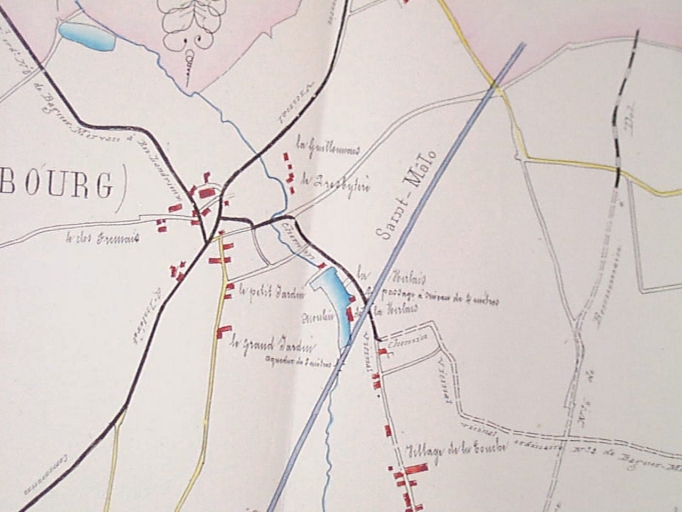 Baguer-Morvan : établissement du tracé de la ligne de chemin de fer au niveau de la Hirlais