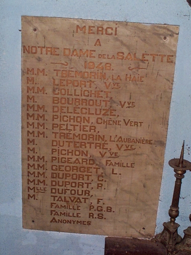 Ensemble de 2 ex-voto