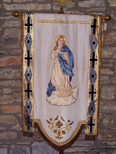 Bannière de procession : face portant l'Immaculée Conception (état en 1997)