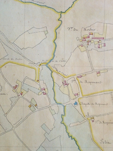 Ropenard : le hameau sur le tableau d'assemblage du cadastre de 1830 ; La chapelle sur le tableau d'assemblage du cadastre de 1830 ; Rocher(le) : le hameau sur le tableau d'assemblage du cadastre de 1830