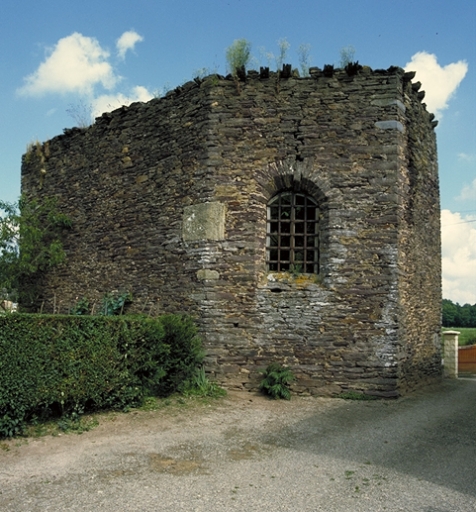 Vue générale sud-est ; La chapelle du Plessis-Hudelor, en ruines : vue générale sud-est