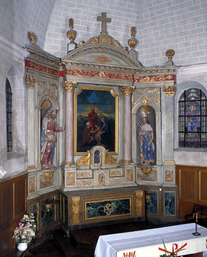 Ensemble du maître-autel (autel, retable, tabernacle, 2 gradins, exposition)
