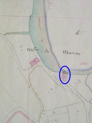 Le moulin sur le cadastre napoléonien , il avait alors deux deux roues