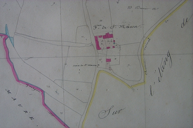 Le manoir sur le cadastre napoléonien