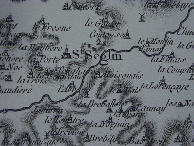 La paroisse sur la carte des Cassini : extrait