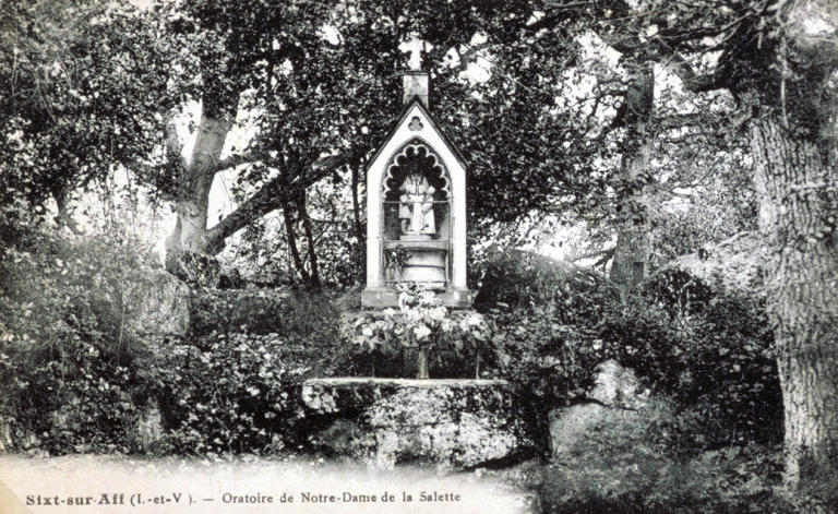 Carte postale du début du siècle présentant une vue de l'oratoire ; L'oratoire de la Salette au début du siècle