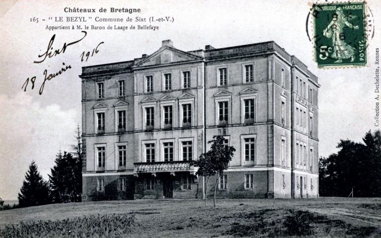 Le château de Bézyl sur une carte postale du début du siècle