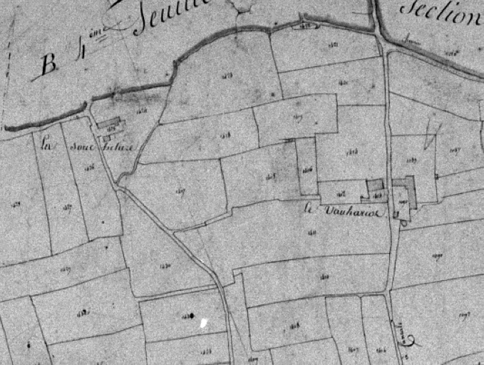 Plan de situation sur le cadastre de 1828