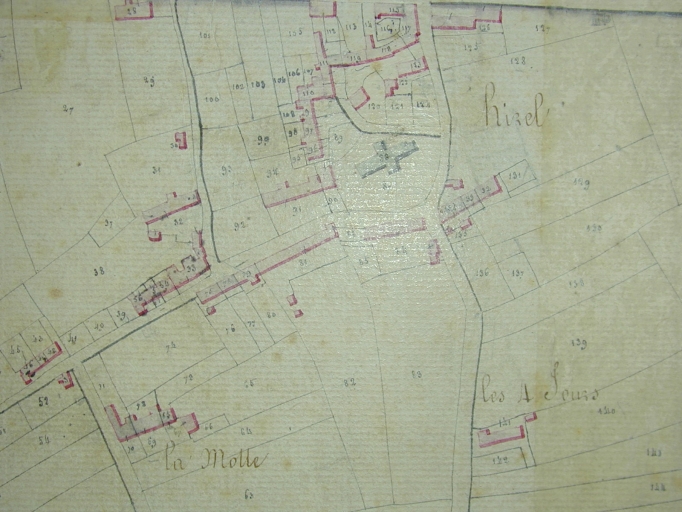 Plan de situation sur le cadastre de 1828