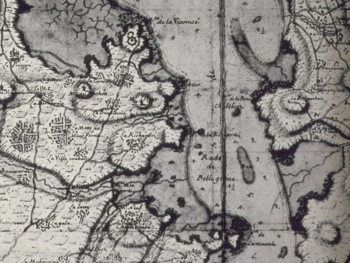 La commune sur la carte de Picot (levée en 1703) ; La plan d'échouage de La Richardais connu également sous le nom de 'Bellegrève' (sic) ; La rade de 'Bellegrève' (sic) en 1703 ; Le moulin de la Garde sur la carte de Picot (1703)