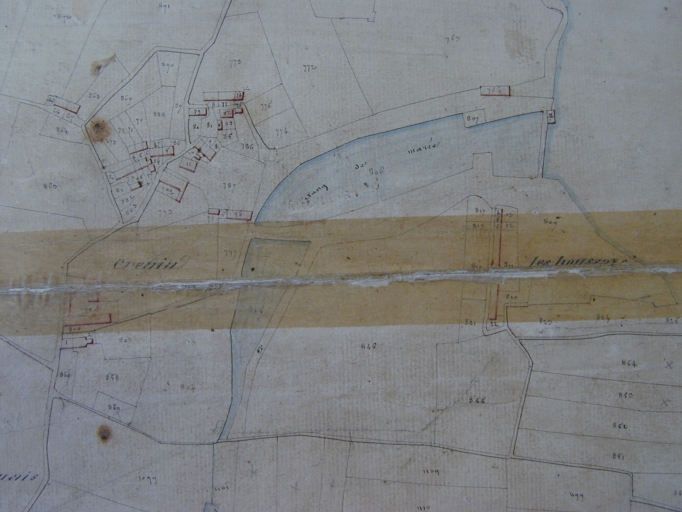 Plan de situation sur le cadastre 'napoléonien' ; Plan de situation sur le cadastre 'napoléonien' ; parcelle 800 ; Plan de situation sur le cadastre 'napoléonien' ; Plan de situation sur le cadastre 'napoléonien'