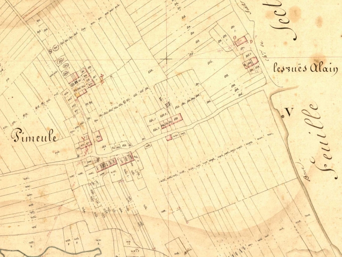 Extrait du cadastre de 1831 ; Pimeule