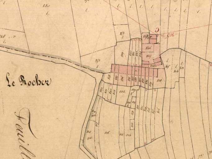 Vue de situation sur le cadastre de 1831