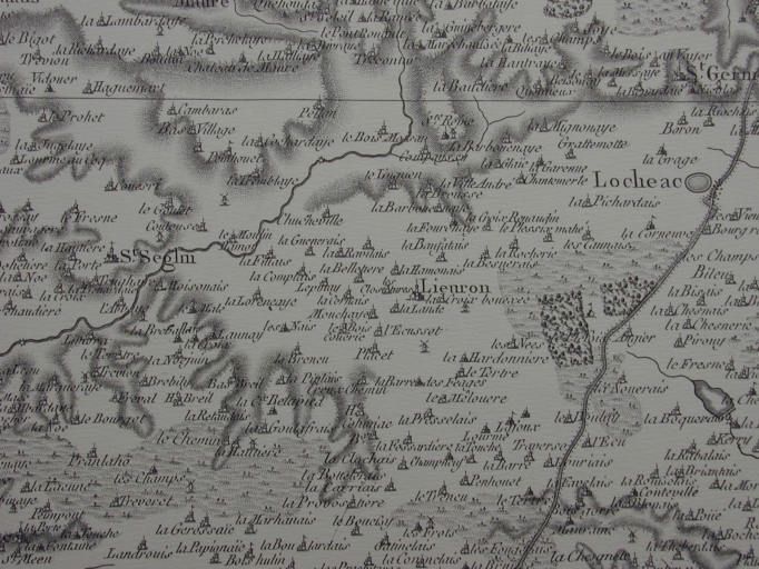 La paroisse de Lieuron sur la carte de Cassini