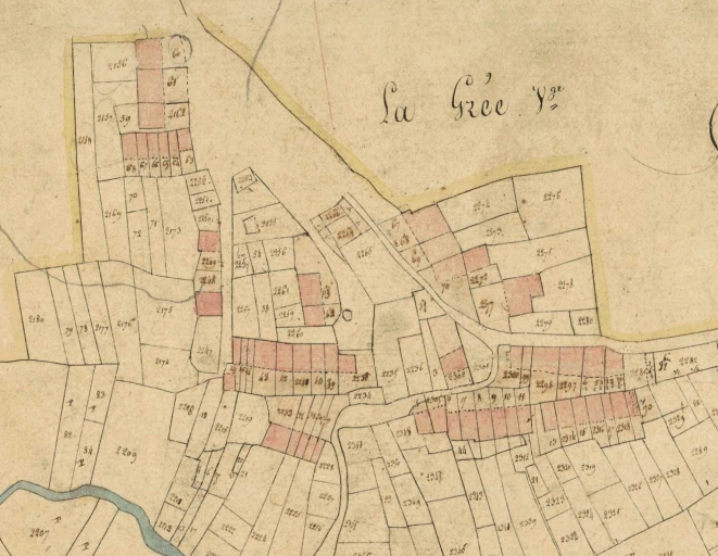 Le hameau sur le cadastre de 1831