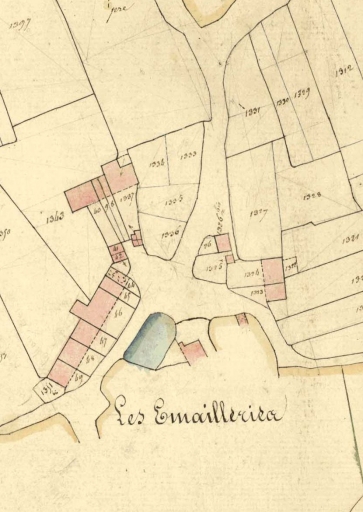 Le hameau, partie nord, sur le cadastre de 1831