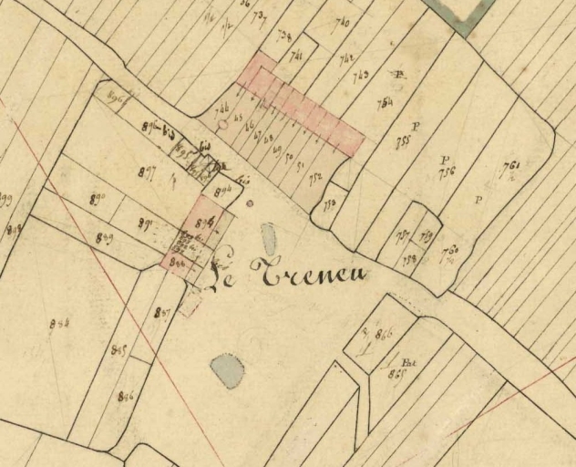 Le hameau du Treneu sur le cadastre de 1831