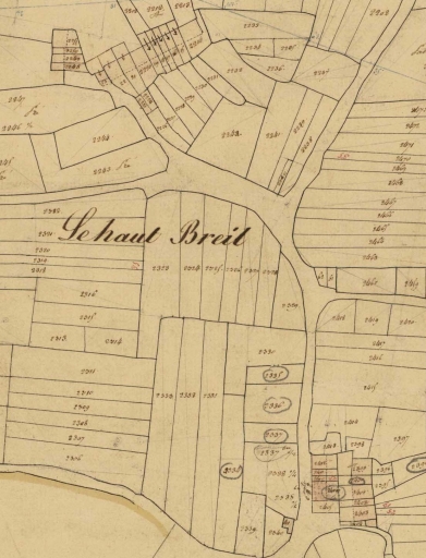 Le Hameau sur le cadastre de 1831