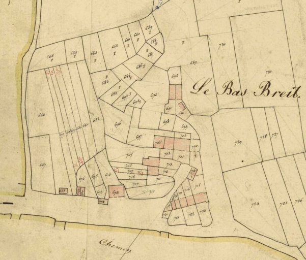 Le hameau sur le cadastre de 1831