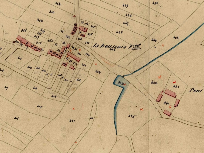 Cadastre de 1827 ; Cadastre de 1827 ; édifices à droite sur l'image