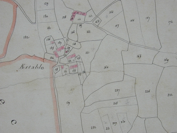 Extrait du cadastre ancien de 1828 (Doc. AD Morbihan, 3P) ; Extrait du cadastre ancien de 1828 (Doc. AD Morbihan, 3P) ; Extrait du cadastre ancien de 1828 (Doc. AD Morbihan, 3P) ; Extrait du cadastre ancien de 1828 (AD Morbihan, 3P)