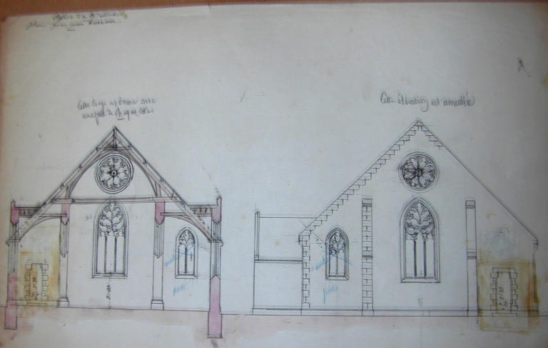 Choeur, élévation et coupe transversale.