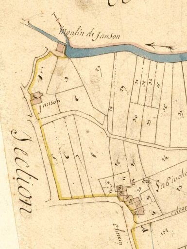 Le site du moulin de Janson en 1826