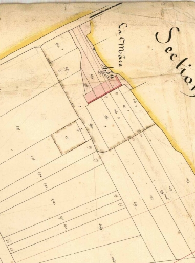 Le hameau sur le cadastre de 1843 ; L'alignement sur le cadastre de 1843