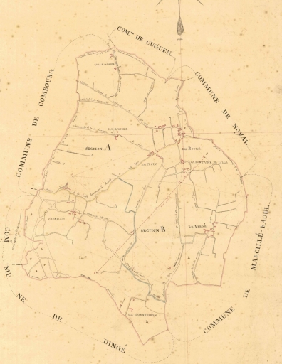 La commune sur le tableau d'assemblage du cadastre de 1826