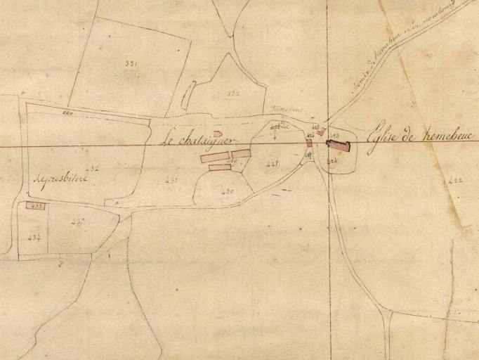 Le village sur le cadastre de 1826