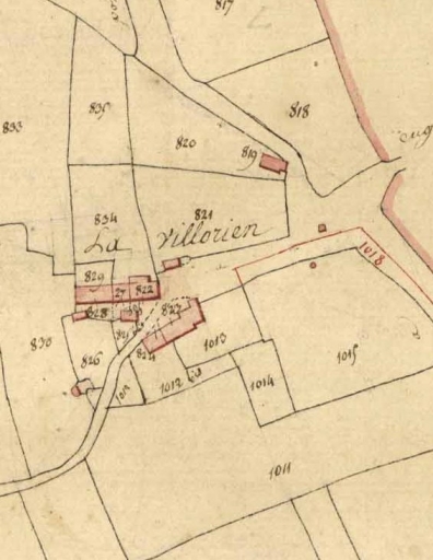 Le hameau sur le cadastre de 1826