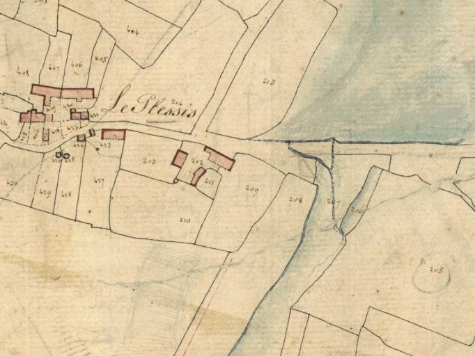 Le hameau sur le cadastre de 1826