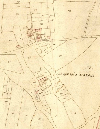 Le hameau sur le cadastre de 1826