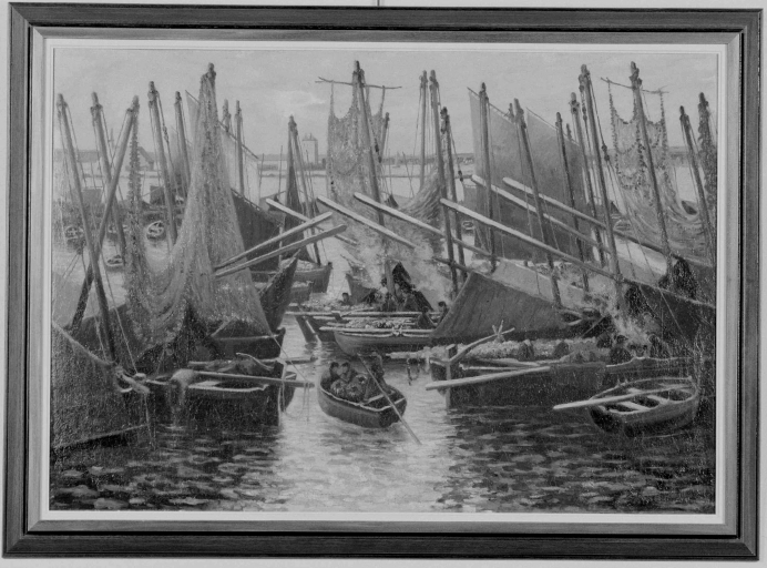 Tableau : Le soir, port de Camaret