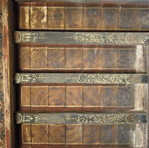 Partie sud, premier étage, pièce sud. Plafond