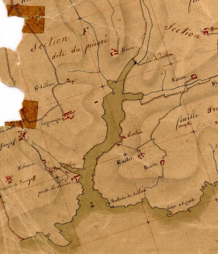 L'anse de Doëlan, vue générale. Extrait du cadastre de 1823, tableau d'assemblage (A.D. Finistère, 3 P 101)
