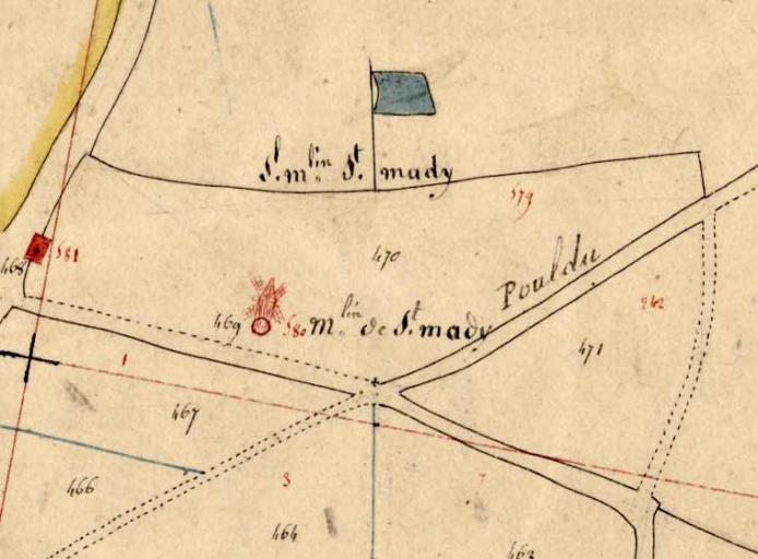 Extrait du cadastre de 1823, section G2 (A.D. Finistère, 3 P 101)