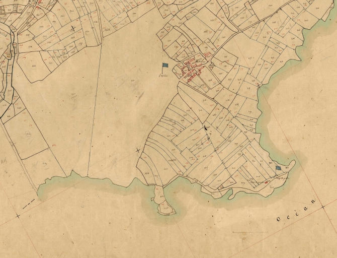 Ancien espace dunaire (sans parcellaire). Extrait du cadastre de 1823, section D3 (A.D. Finistère, 3P101)