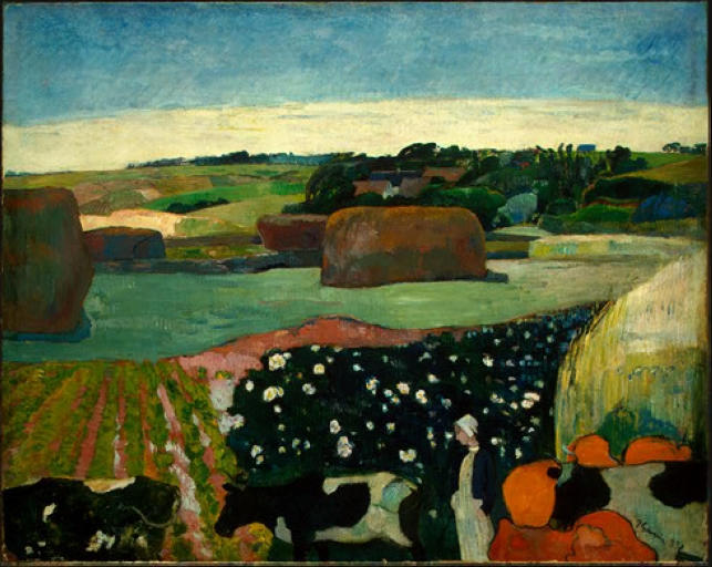 Les meules ou Le champs de pommes de terre. Tableau de Paul Gauguin, 1890 (photo : Christie's Images LTD, Londres, 2002)