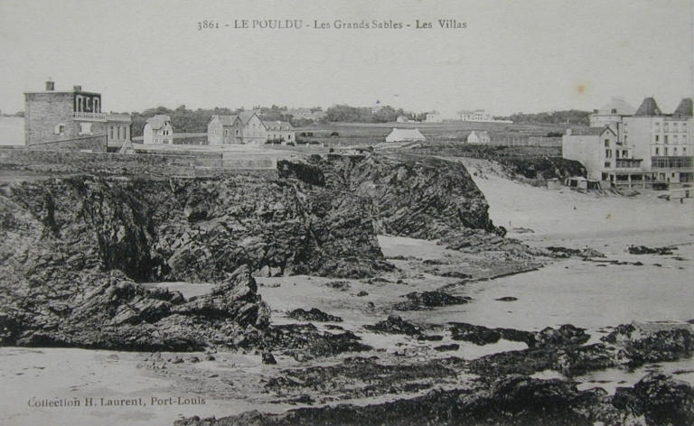 Villas à l'ouest de la plage des Grands Sables. Carte postale, vers 1890 (coll. part.)