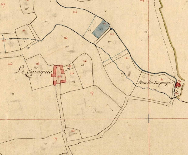 Extrait du cadastre de 1823, section C1 (A.D. Finistère, 3 P 101)
